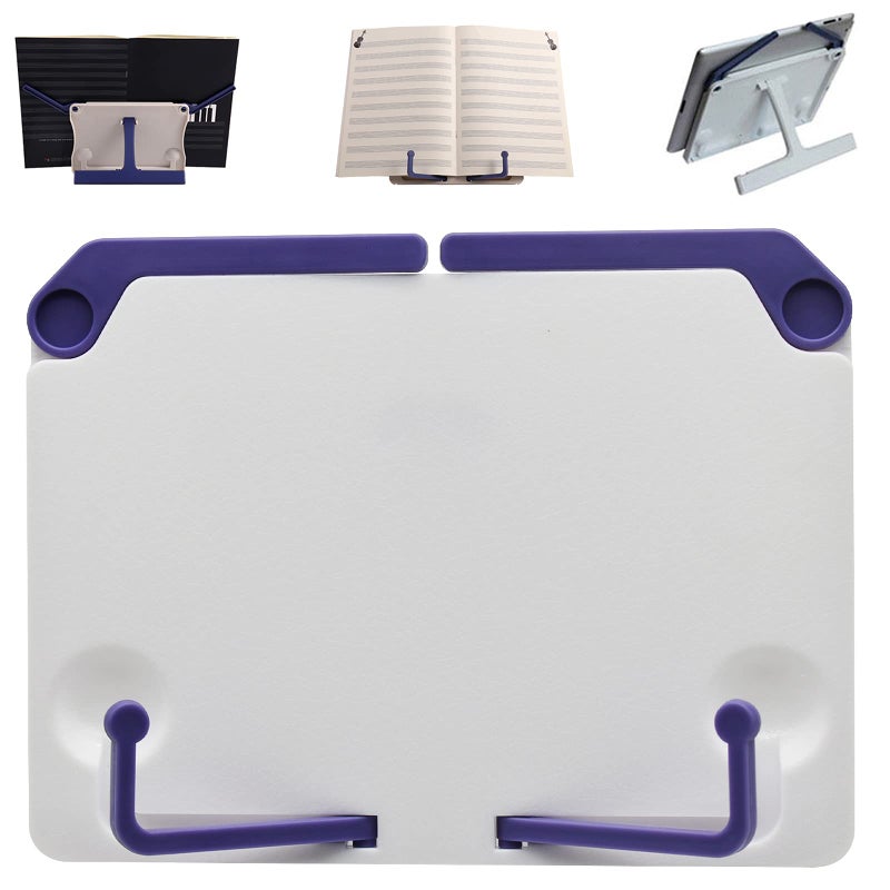 Maydahui Mini Desktop Book Stand Portable Foldable Lightweight Book Rest for Music Score Cookbook Tablet (Max Size 12 X 6 Inches) Ergonomic Reading Posture - Image 1